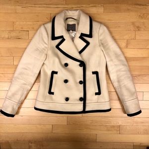 Jcrew Wool Contrast Trim Peacoat